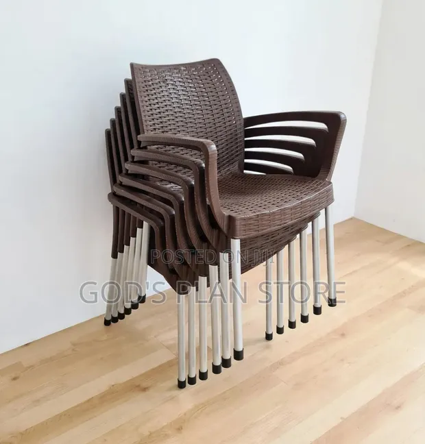 Rattan-Style Plastic Armchairs (Set of 2) - 1
