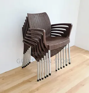 Rattan-Style Plastic Armchairs (Set of 2)