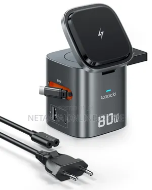 IN1 6-in-1 80W GaN Charging Station with Retractable USB-C