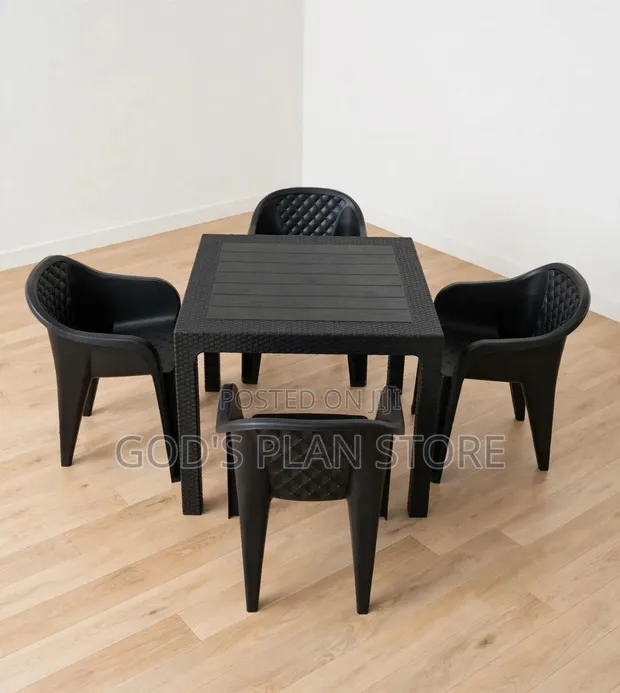 Weather Resistant Plastic Table and Chairs - 1