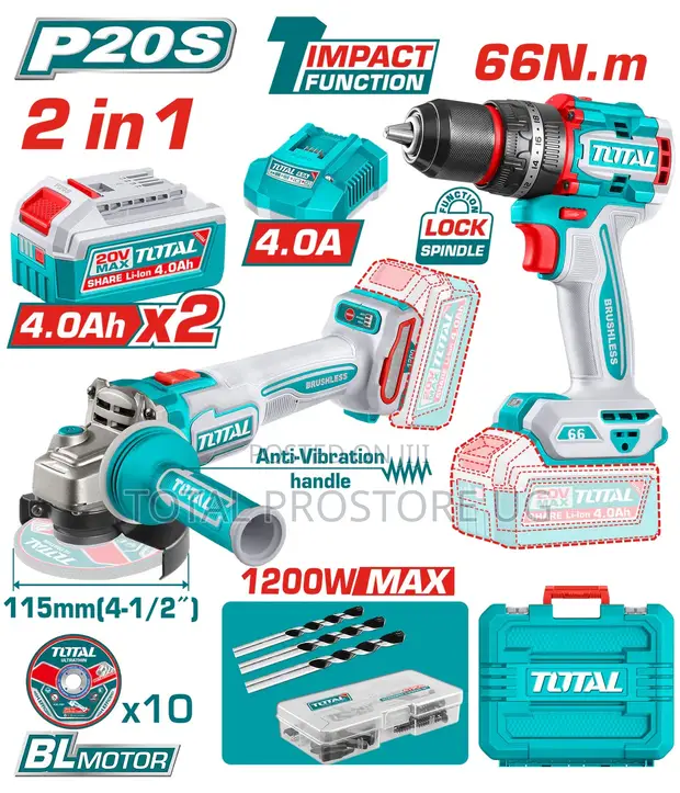 Total Tools Prostore 2 PCS Cordless Combo Kit 66Nm - 1