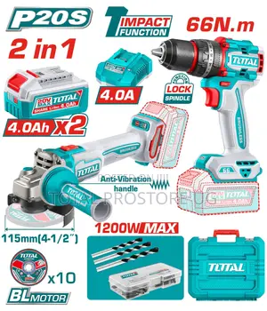 Total Tools Prostore 2 PCS Cordless Combo Kit 66Nm