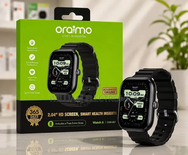 Oraimo Watch 6 Smart Watch 2.04" TFT Screen, IP68 - 1