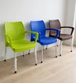 Colorful Rattan-Style Plastic Armchairs - 1