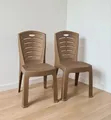 Gold Rattan-Style Plastic Chairs (Set of 4) - 2