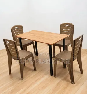 4-Seater Foldable Wooden Dining Table and Chairs Set