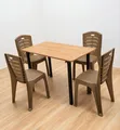 4-Seater Foldable Wooden Dining Table and Chairs Set - 1