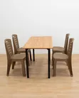4-Seater Foldable Wooden Dining Table and Chairs Set - 2