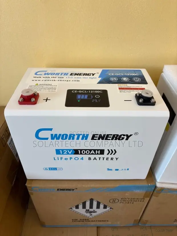 Cworth 100Ah 12V LiFePO4 Battery | 1280Wh Solar Storage - 1