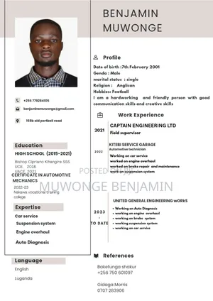Automotive Technician & Social Media Manager Application