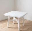 Plastic Balcony Table for 4 People - White Square - 1