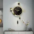 Modern Luxury Black and Gold Metal Wall Clock - 1