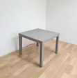 Square Gray Rattan Plastic Dining Table (4 People) - 1