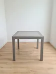 Square Gray Rattan Plastic Dining Table (4 People) - 2