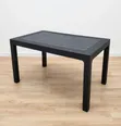 Rectangular Black Rattan Plastic Table - Seats 6 for Cafe - 2