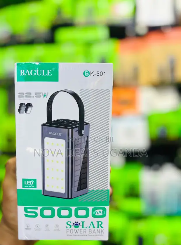 Bagule BK-501 50000mAh Solar Power Bank with LED Light - 22.5W - 1
