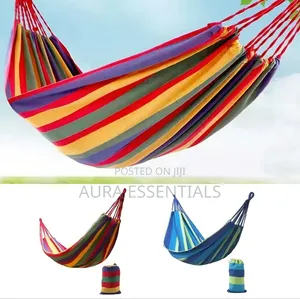 Striped Canvas Hammock - 1 Person