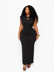 Women's Dress with Keyhole Neckline - 1