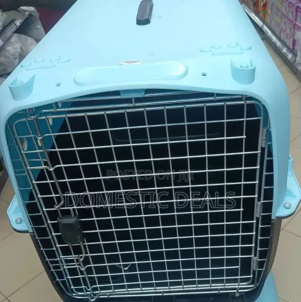 Blue Plastic Pet Carrier - 1