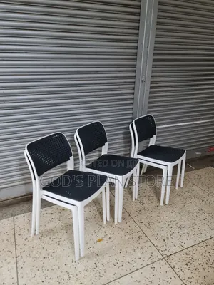 Black Perforated Plastic Dining Chairs (Set of 4)