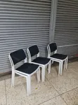 Black Perforated Plastic Dining Chairs (Set of 4) - 1