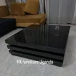 Black Center Table with Black Glass - 2