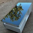 White and Black Glass Center Table - 4