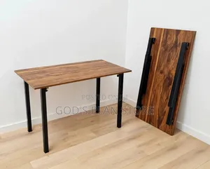 Wooden Foldable Dining Table with Metal Legs