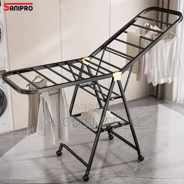 Sanipro 3-Tier Carbon Steel Folding Laundry Hanger - 1