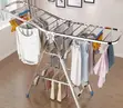 Heavy-Duty 3-Tier Foldable Stainless Steel Clothes Drying Rack - 2