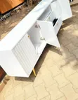Wood-Mode TV Stand Unit - 8ft White - 2