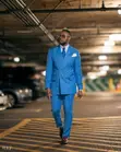 Luxury Royal Blue Double-Breasted Pinstripe Suit | Bespoke Men's - 1