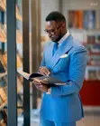 Luxury Royal Blue Double-Breasted Pinstripe Suit | Bespoke Men's - 2