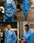 Luxury Royal Blue Double-Breasted Pinstripe Suit | Bespoke Men's - 3