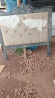4x6 White and Gray Bed Frame with Stickers - 2