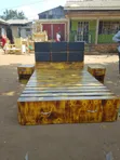 Pallet Bed (4x6) with Cushioned Headboard - 3