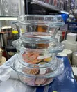 3pc Glass Serving Dish Set with Lids - 2