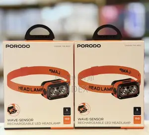 Porodo Wave Sensor Rechargeable LED Headlamp, 5 Lighting Modes