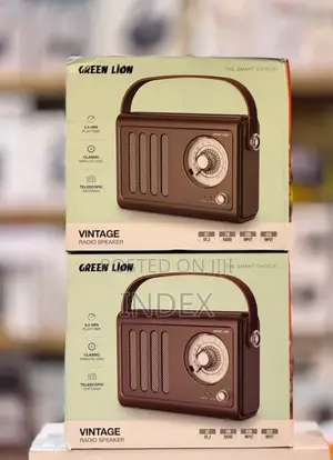 Green Lion Vintage Radio Speaker with Bluetooth, USB, Aux, FM