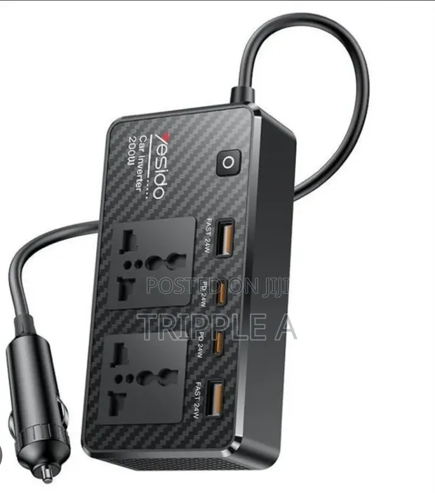 Yesido VC07 200W Car Power Inverter with QC3.0+PD Fast Charging - 1
