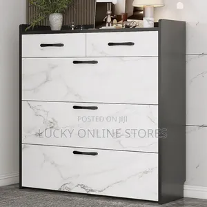 Modern 4-Tier Marble Color Shoe Cabinet