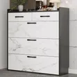 Modern 4-Tier Marble Color Shoe Cabinet - 4