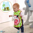 Sleeveless Waterproof Baby Bib with Rocket Graphic - 1
