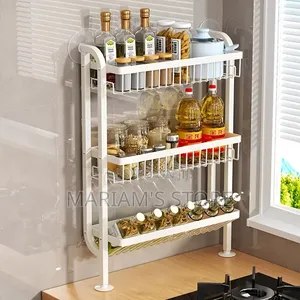 3-Tier White Metal Hanging Rack with Suction Cups