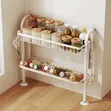 3-Tier White Metal Hanging Rack with Suction Cups - 2