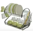 2-Layer Stainless Steel Dish Rack with Draining Tray - 1