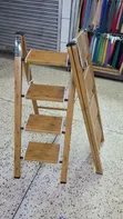 4-Step Foldable Aluminum Step Ladder with Woodgrain Finish - 3