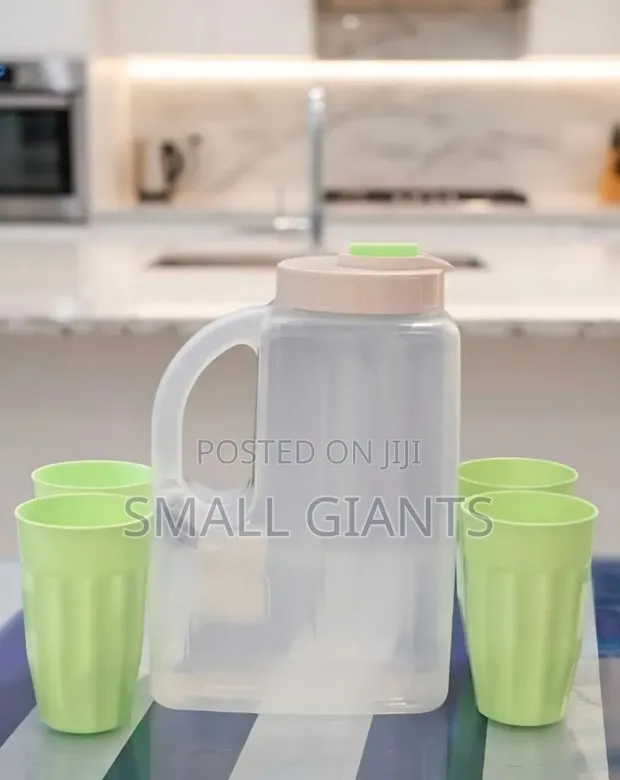 4L Plastic Water Fridge Bottle with 4 Cups - 1