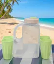 4L Plastic Water Fridge Bottle with 4 Cups - 2