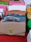 Women's Minimalist Woven Split Leather Top Handle Clutch Bag - 1